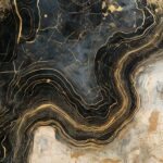 Moderne abstrakte Kunst-Landkarte mit eleganten goldenen Linien zur Orientierung.